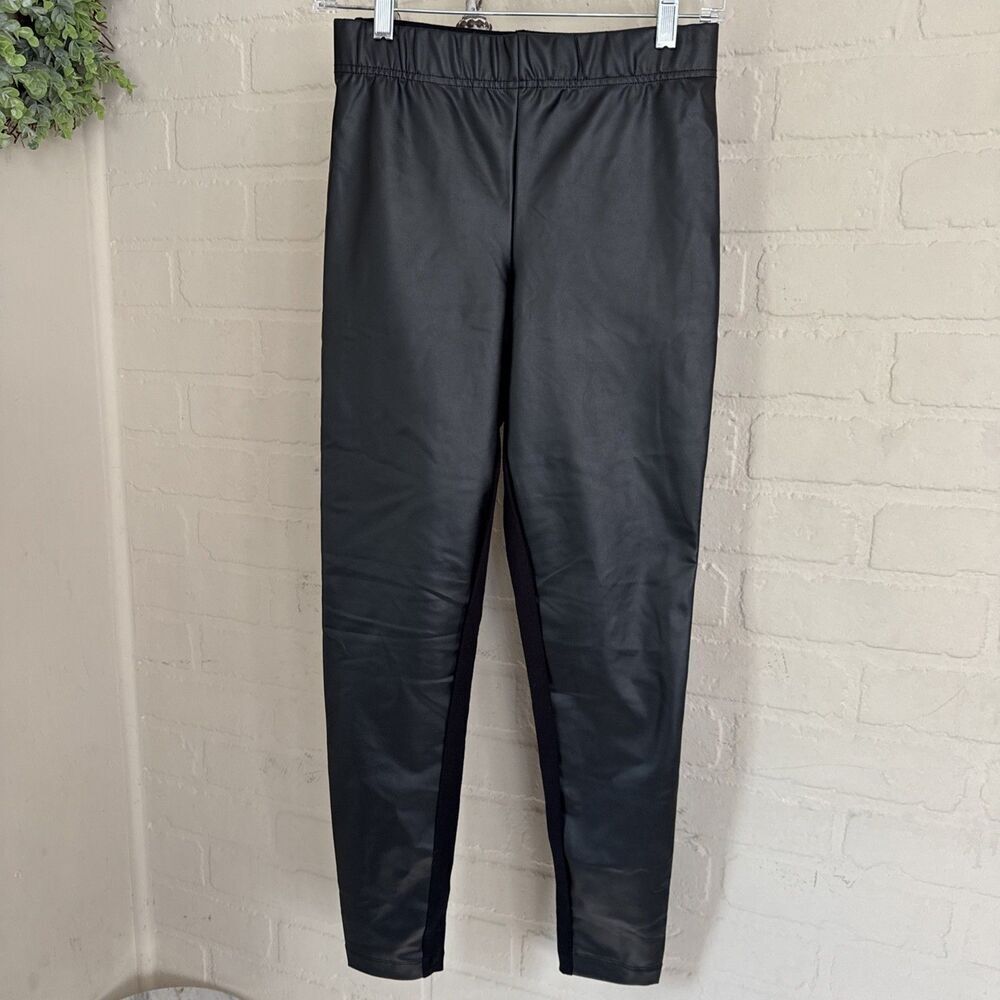 Old Navy Legging Small NEW Faux Leather Panel Front Stretch Elastic Waistband